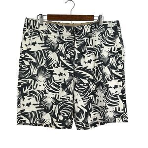 GAP The Lived-In‎ Shorts NWT Linen Blend Gray White Floral Flat Front Men's 36